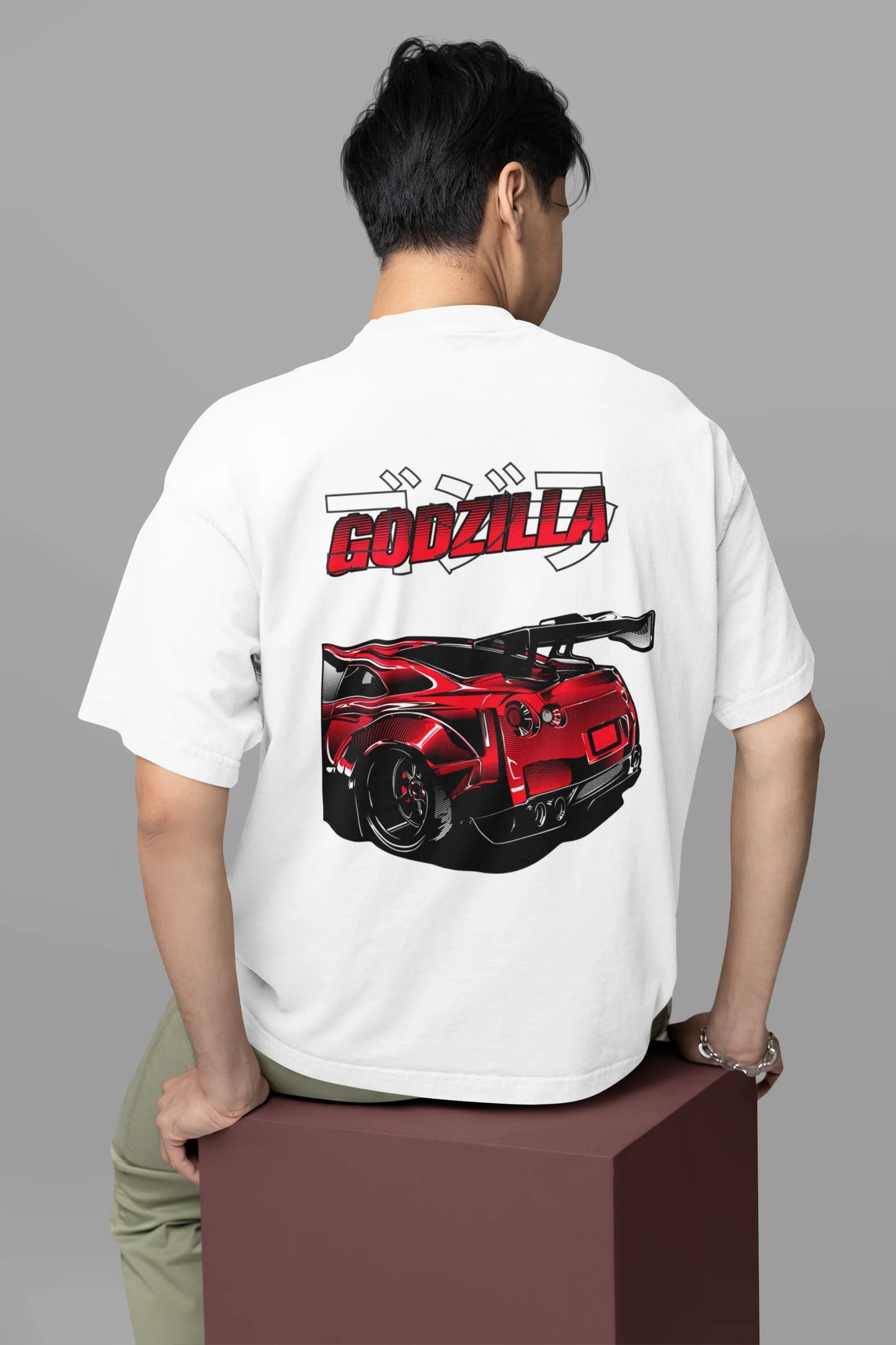 Godzilla, Nissan GTR mens T-shirt